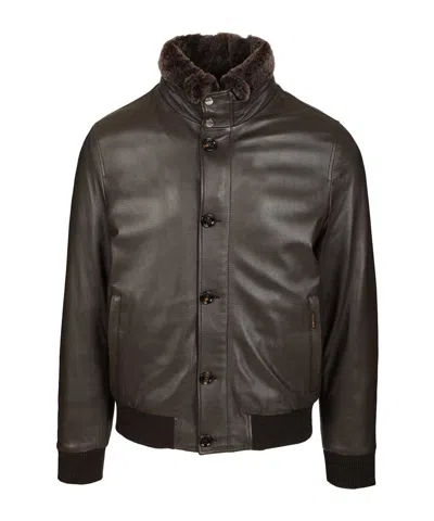 MOORER LONG-SLEEVED LEATHER JACKET
