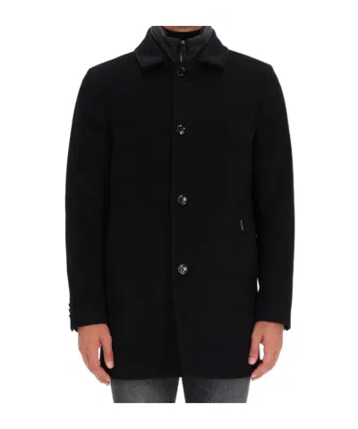 MOORER LONG-SLEEVED PATCHWORK COAT