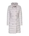 Moorer Long-sleeved Quilted Down Jacket In White