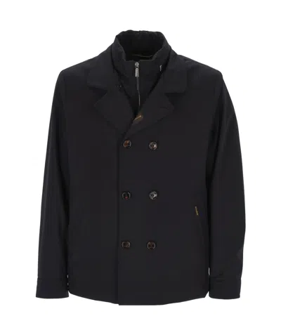 Moorer Long-sleeved Spliced Jacket In Black