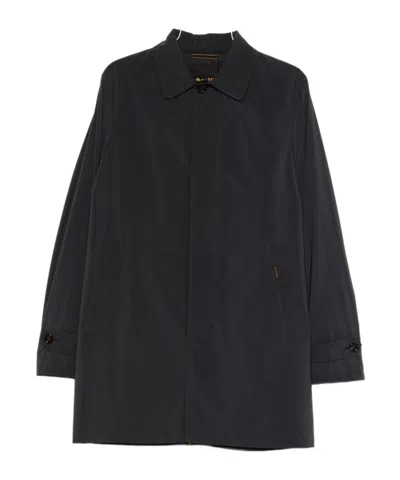 Moorer Long-sleeved Trench Coat In Black