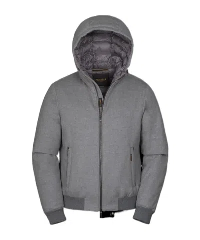 Moorer Long-sleeved Zip-up Puffer Jacket In Gray
