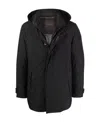 Moorer Double-layer Hooded Coat In Black