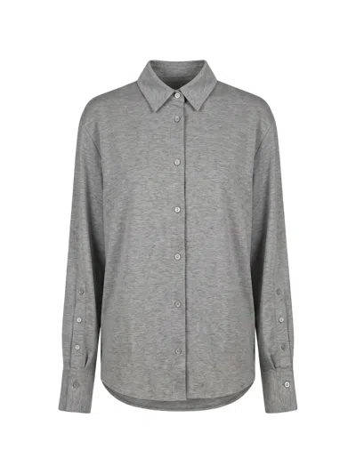 Moorer Long-sleeve Button-up Shirt In 그레이