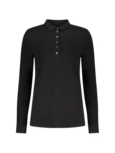 Moorer Long-sleeve Polo Top In Black