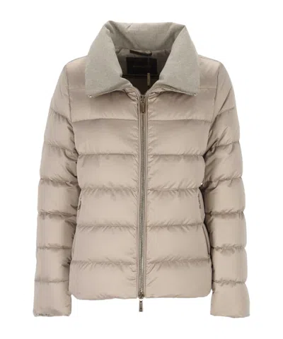 Moorer Long-sleeve Quilted Cotton Jacket In Nude