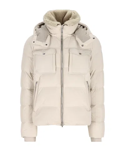 Moorer Long-sleeved Cotton-padded Jacket In Brown