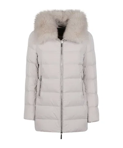 Moorer Dorado-fur-os Polyamide-blend Fur-trim Hooded Down Coat In Neutral