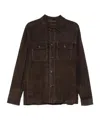 Moorer Brown Solid Shirt Collar Jacket In Burgundy