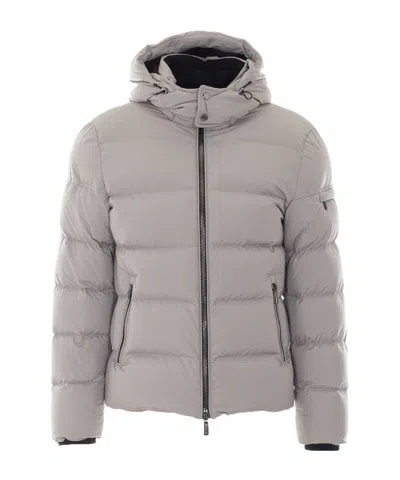 Moorer Long-sleeved Padded Jacket In Brown