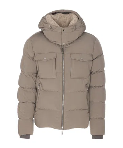 Moorer Long-sleeved Padded Jacket In Neutral