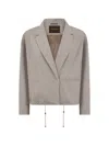 Moorer Luana Drawstring Jacket In Gray