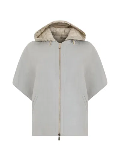 Moorer Luce-dwr Hooded Cape-style Jacket In White