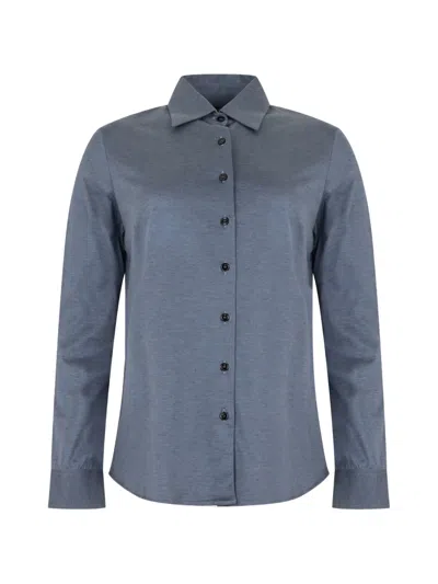 Moorer Luxia-skc Button-down Long-sleeve Shirt In Blue