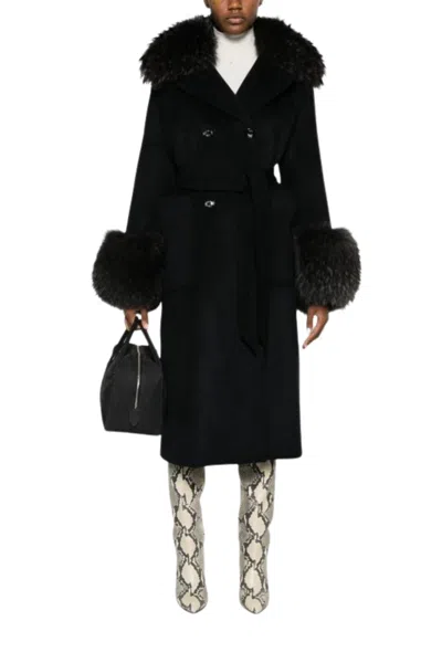 Moorer Malaikafurle Outerwear Navyblu In Multi
