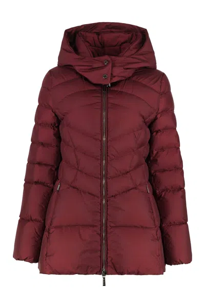 Moorer Malawi Hooded Down Jacket In Red-purple Or Grape