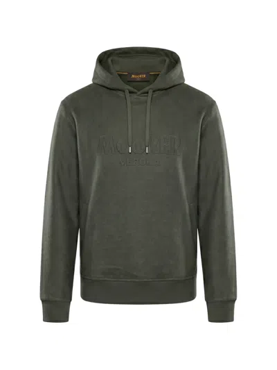 Moorer Malcom Logo-detail Hoodie In Green