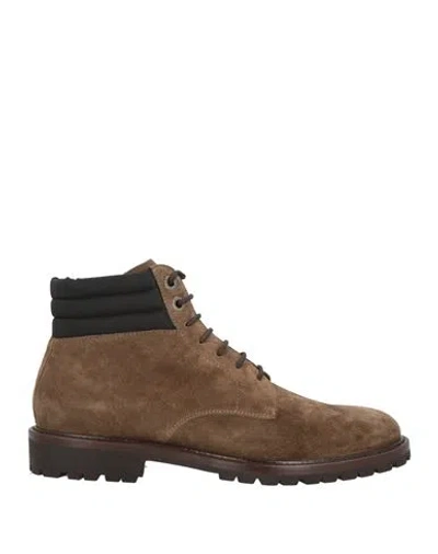 Moorer Man Ankle Boots Brown Size 9 Leather, Textile Fibers