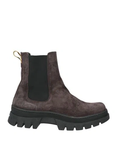 Moorer Man Ankle Boots Charcoal Size 6 Leather In Gray