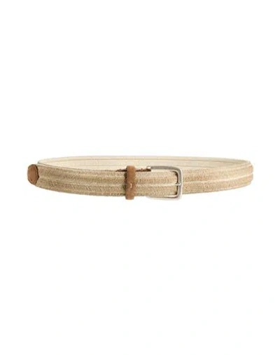 Moorer Man Belt Beige Size 39.5 Cotton, Viscose, Elastane