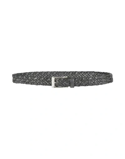 Moorer Man Belt Charcoal Size 38 Leather In Gray