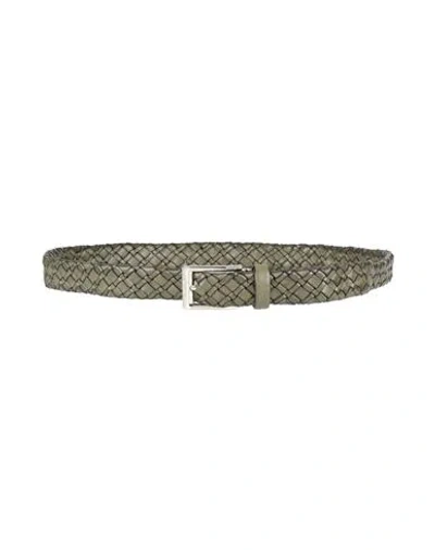 Moorer Man Belt Dark Green Size 38 Leather In Purple