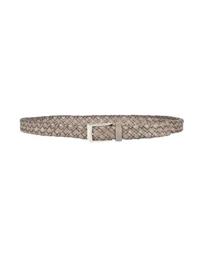 Moorer Man Belt Grey Size 42 Leather In Brown