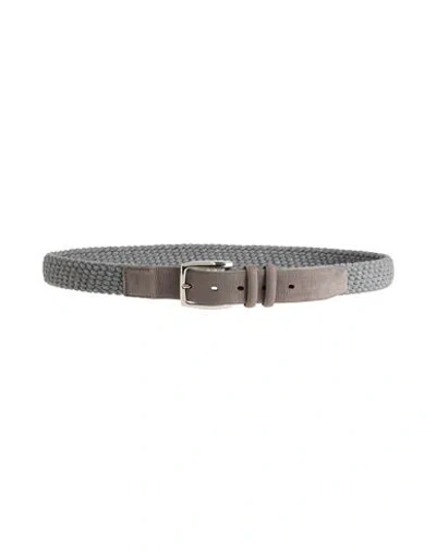 Moorer Man Belt Grey Size 43 Textile Fibers, Leather