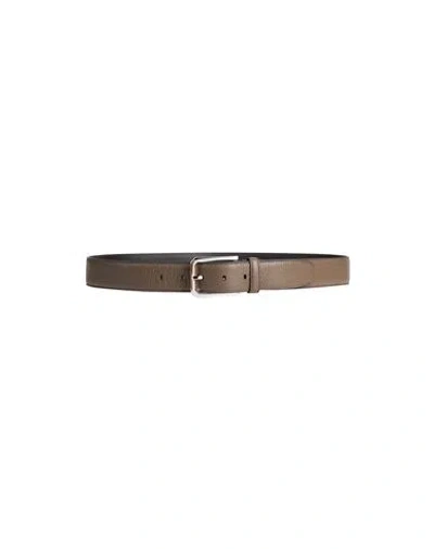 Moorer Man Belt Khaki Size 43.5 Soft Leather In Beige
