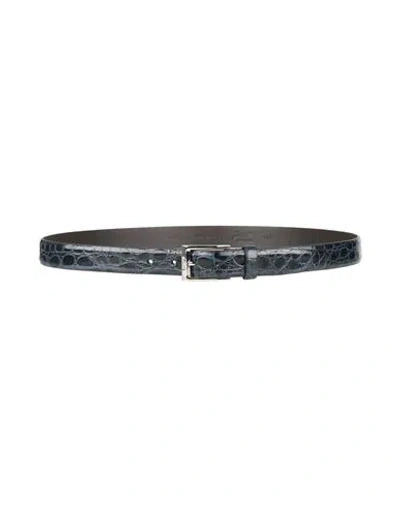 Moorer Man Belt Navy Size 39.5 Leather In Blue