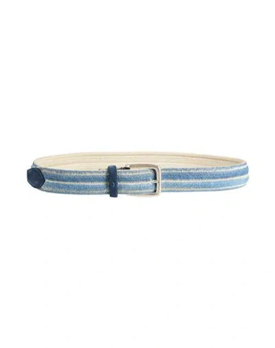 Moorer Man Belt Slate Blue Size 43.5 Cotton, Viscose, Elastane
