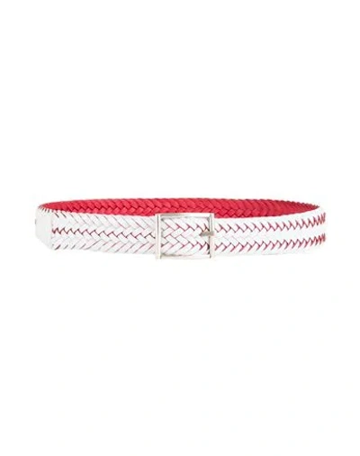 Moorer Man Belt White Size 38 Leather