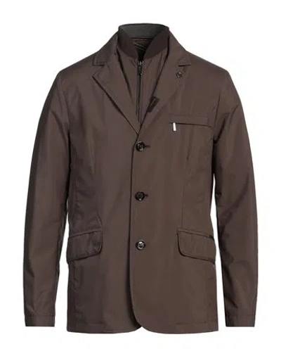 Moorer Man Blazer Brown Size 36 Polyester In Brown