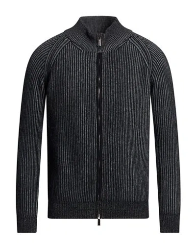 Moorer Man Cardigan Black Size 38 Wool, Cashmere In Animal Print