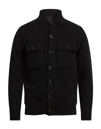 Moorer Man Cardigan Black Size 44 Wool, Cashmere