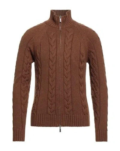 Moorer Man Cardigan Brown Size 46 Cashmere