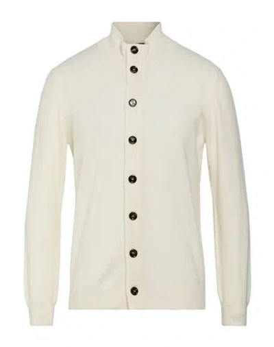 Moorer Man Cardigan Cream Size 46 Cashmere In White