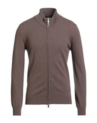 Moorer Man Cardigan Dark Brown Size 42 Cashmere In Gray