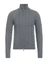 Moorer Man Cardigan Grey Size 42 Virgin Wool In Gray