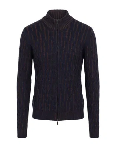 Moorer Man Cardigan Midnight Blue Size 38 Cashmere In Black