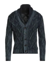 Moorer Man Cardigan Midnight Blue Size 38 Wool In Gray
