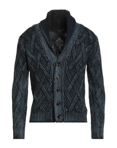 Moorer Man Cardigan Midnight Blue Size 38 Wool In Gray