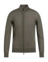 Moorer Man Cardigan Military Green Size 38 Virgin Wool In Green