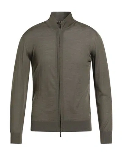 Moorer Man Cardigan Military Green Size 38 Virgin Wool