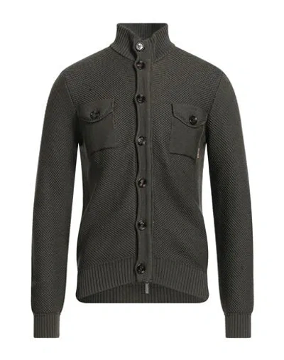 Moorer Man Cardigan Military Green Size 44 Wool In Gray