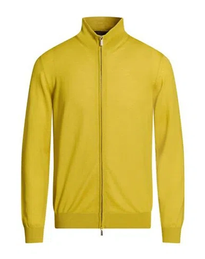 Moorer Man Cardigan Mustard Size 48 Virgin Wool In Yellow