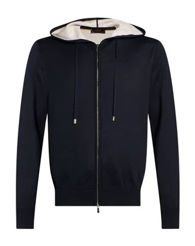 Moorer Man Cardigan Navy Size 42 Cotton In Black