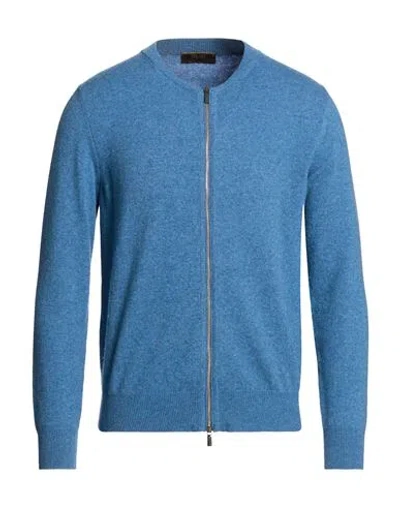 Moorer Man Cardigan Slate Blue Size 38 Cashmere