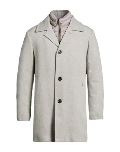 Moorer Man Coat Light Grey Size 38 Cashmere, Elastane In Gray