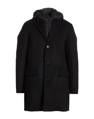 Moorer Man Coat Midnight Blue Size 46 Wool, Cashmere, Virgin Wool, Polyamide, Acrylic In Black